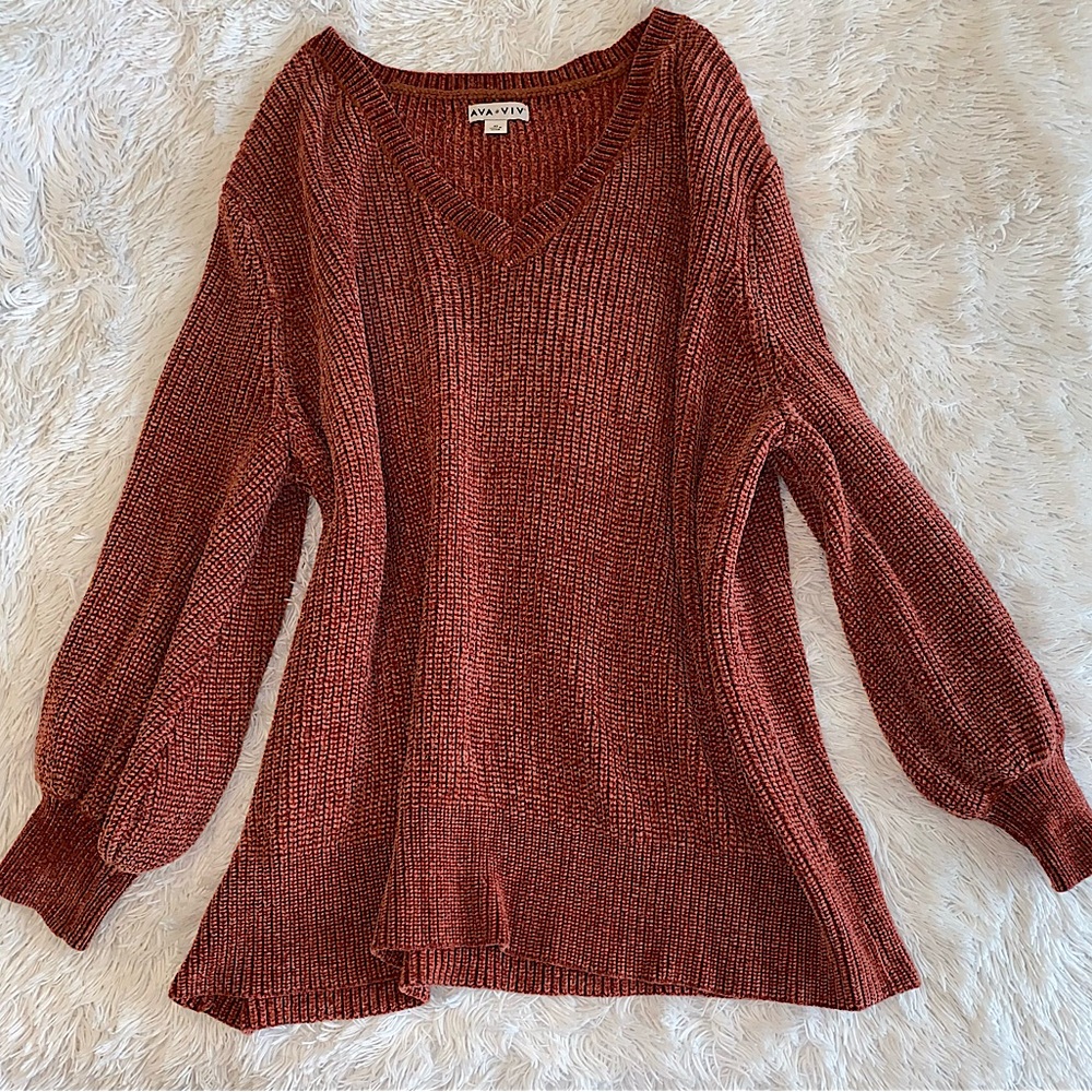 Terracotta knitted sweater